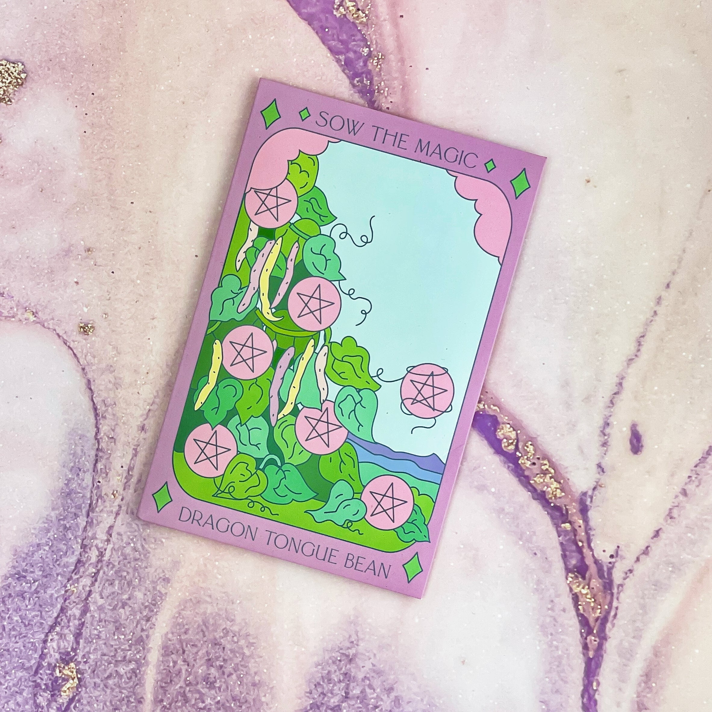 Dragon Tongue Bush Bean Tarot Seed Packet - Thumbnail 4