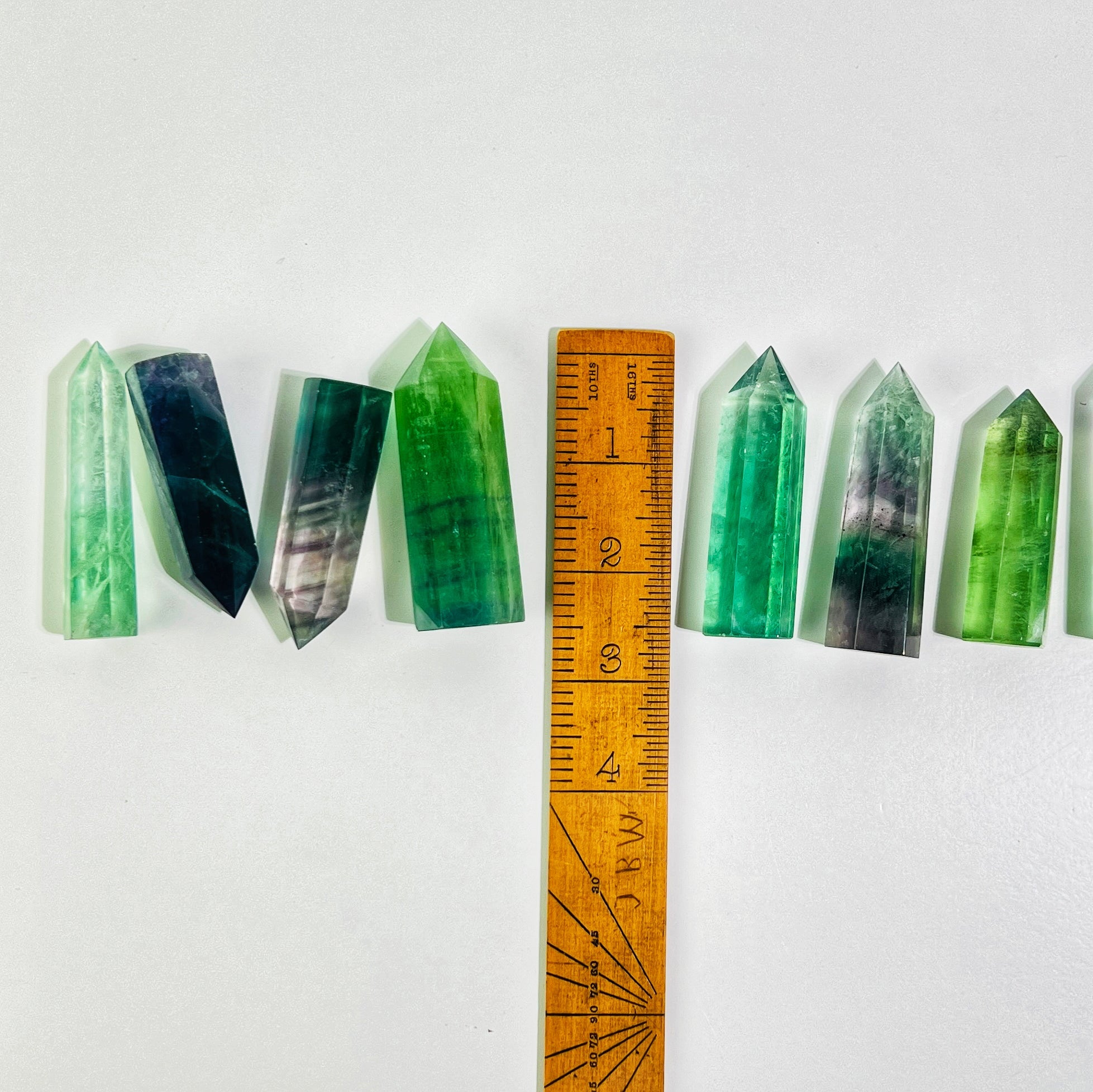 Natural Green Fluorite Quartz Crystal Point