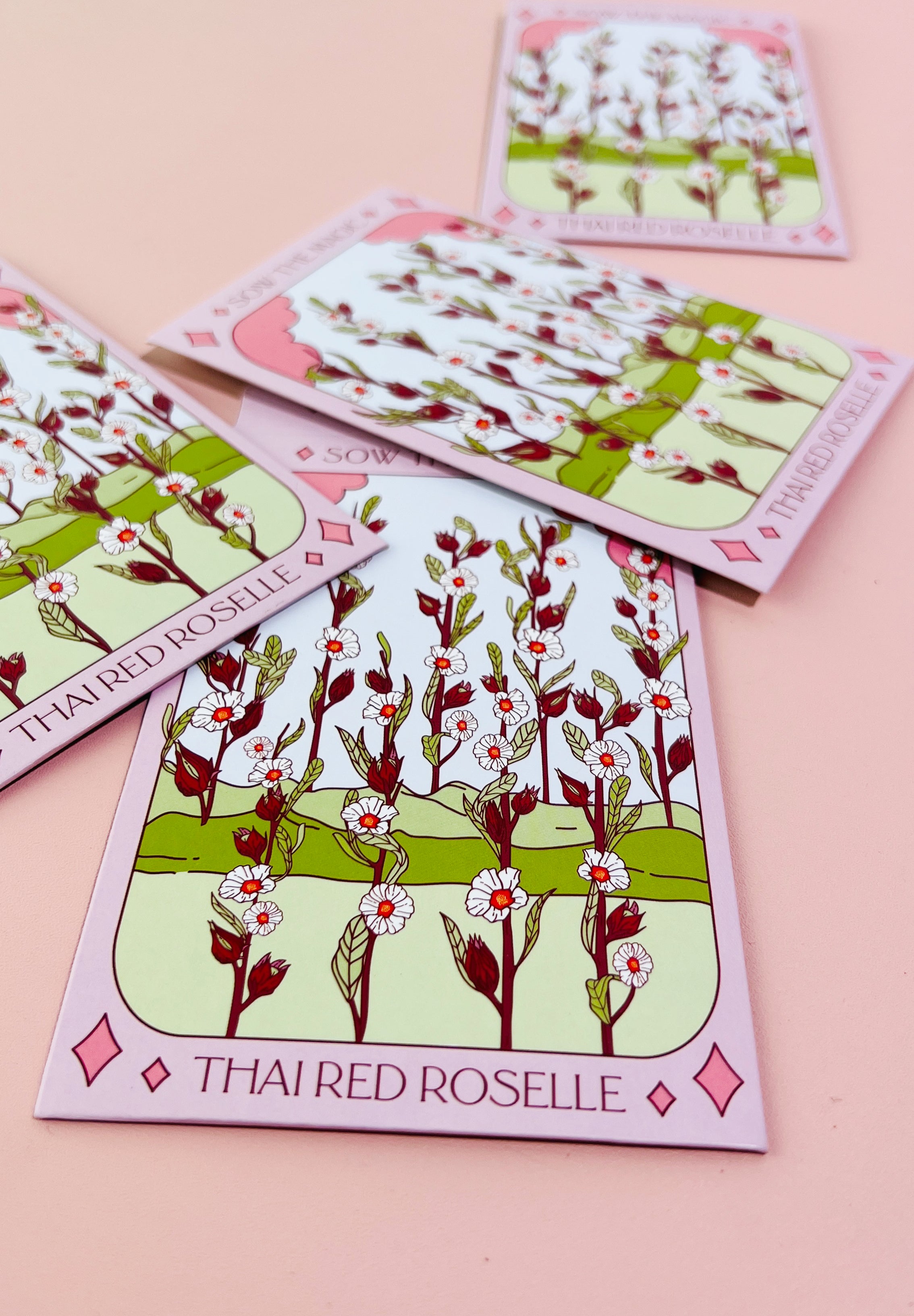 Thai Red Roselle Hibiscus Tarot Seed Packet - Thumbnail 2