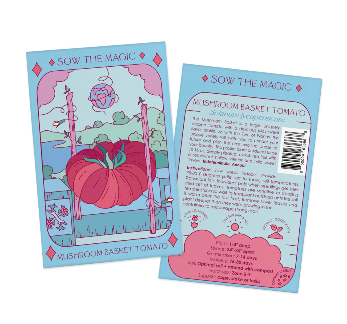 Mushroom Basket Tomato Tarot Seed Packet - Thumbnail 2